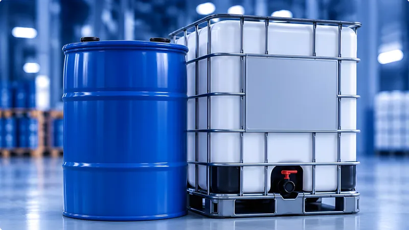 MPG (Mono Propylene Glycol) – blue plastic drum and IBC tote