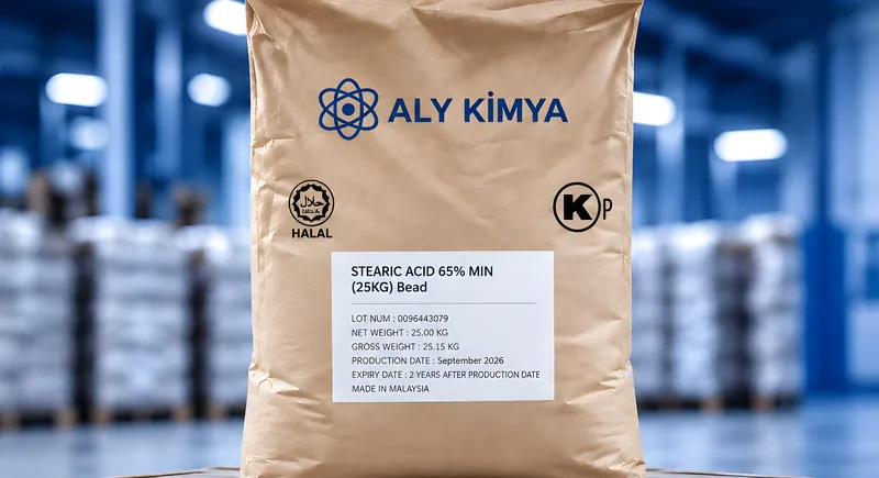 Stearic Acid – ALY Kimya-labelled 25 kg stearic acid bag